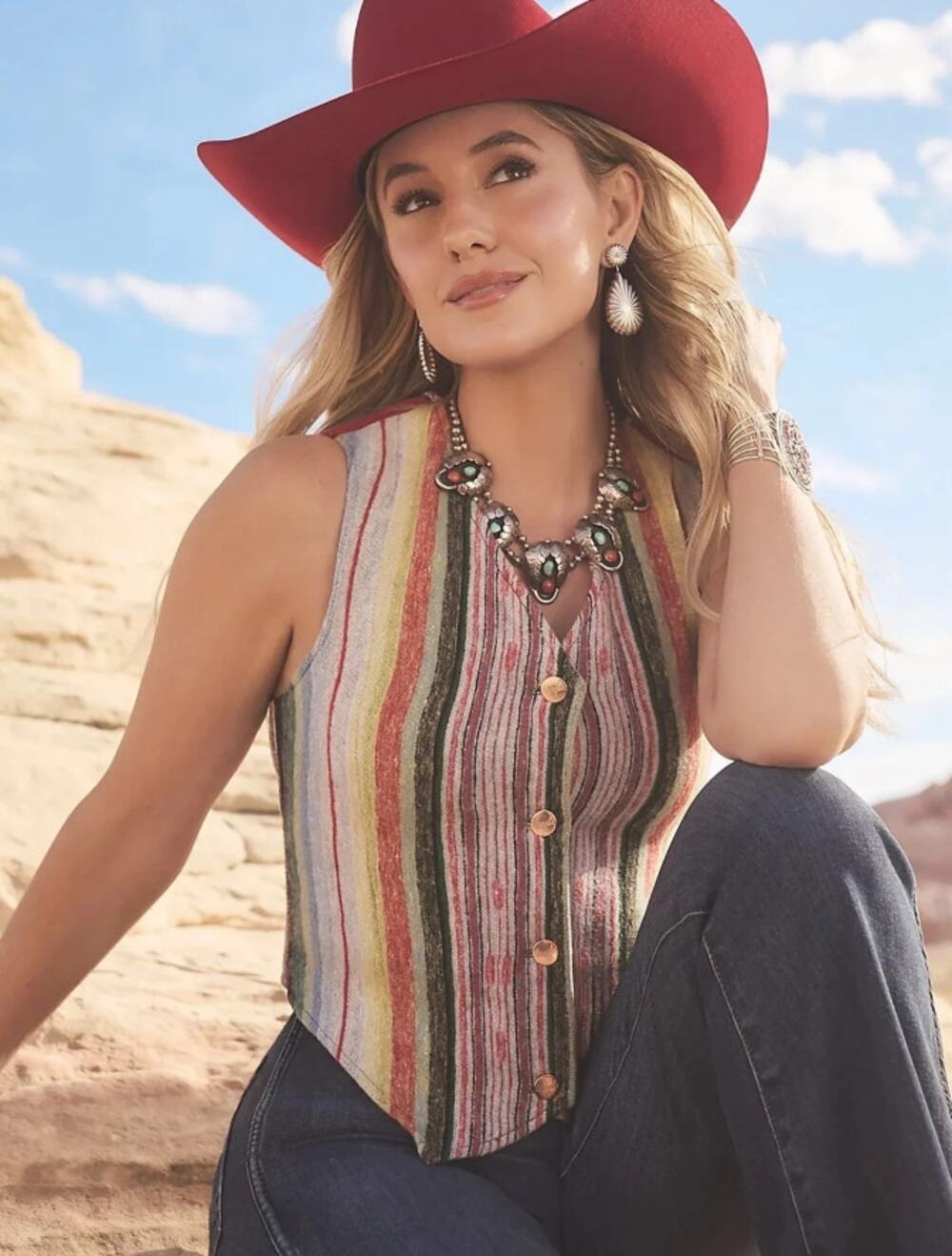 NWT Wrangler x Lainey Wilson Ben Jacquard Vest Size Small